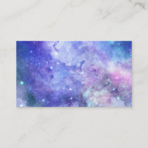 Aquarell Sternennacht Galaxie Himmel Lila Blau Kun Visitenkarte