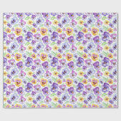 Aquarell-Stiefmütterchen-Blumen Geschenkpapier (Flach)