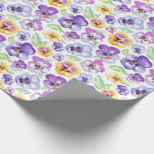 Aquarell-Stiefmütterchen-Blumen Geschenkpapier (Ecke)