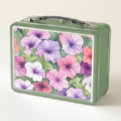 Aquarell-Stiefmütterchen-Blumen Metall Brotdose (Rückseite)