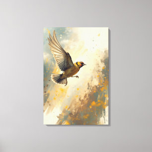 Aquarell Stieglitz – Elegante Vogel Natur Leinwanddruck