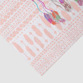 Aquarell-Stier-Schädel-Federn und Pfeil-Azteke Seidenpapier (Ausschnitt)