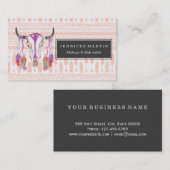 Aquarell-Stier-Schädel-Federn und Pfeil-Azteke Visitenkarte (Vorne/Hinten)