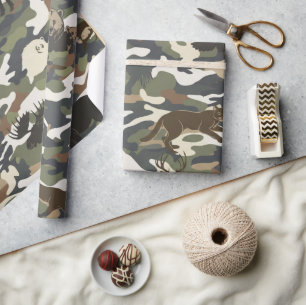 Aquarell-Stil-Tarnung Camo mit Tieren Geschenkpapier