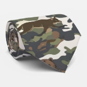 Aquarell-Stil-Tarnung Camo mit Tieren Krawatte (Gerollt)