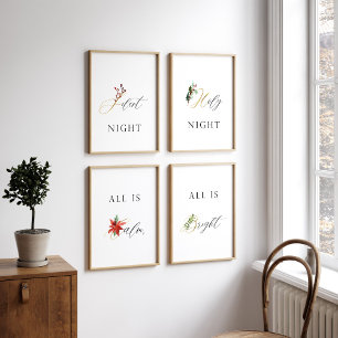 Aquarell Stille Nacht Weihnachtslied Bilderwand Sets