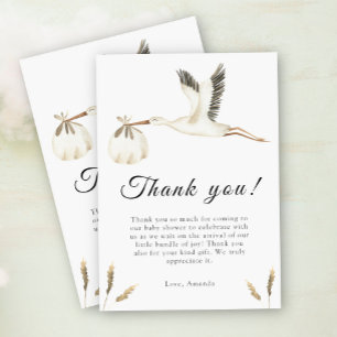 Aquarell-Storch-Baby-Shower-Dankeskarten Dankeskarte