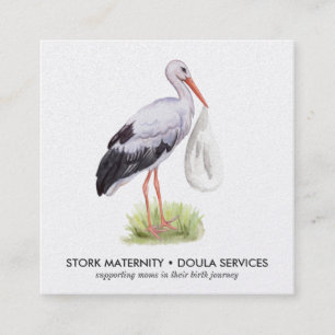 Aquarell-Storch-Geschäftskarte Telefonnummerkarte