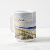 Aquarell-Strand, das Leben ist ein Strand, Kaffeet Kaffeetasse (Vorderseite Links)