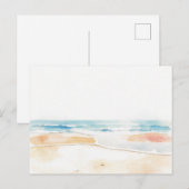 Aquarell-Strand Glücksort Postkarte (Vorne/Hinten)