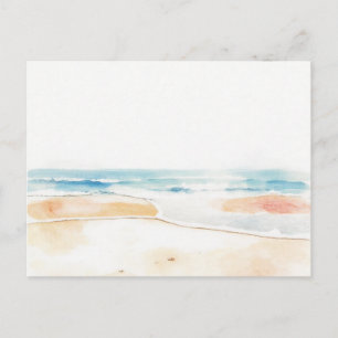 Aquarell-Strand Glücksort Postkarte