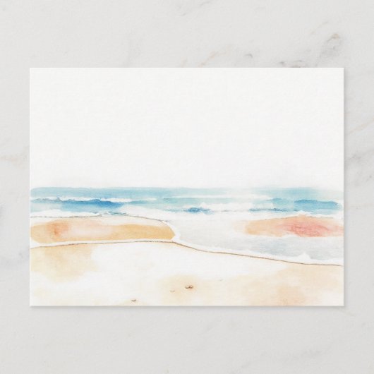 Aquarell-Strand Glücksort Postkarte (Vorderseite)