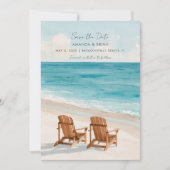 Aquarell-Strand-Hochzeit-Foto Save The Date (Vorderseite)