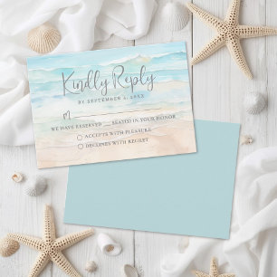 Aquarell Strand Hochzeit RSVP Antwortkarte Karte