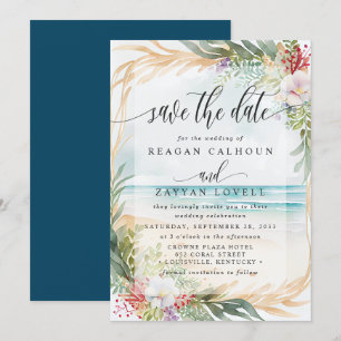 Aquarell-Strand-Hochzeit-Save-The-Date-Karte Einladung