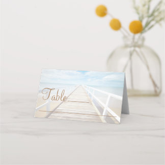 Aquarell-Strand-Hochzeitsplatzkarte Platzkarte
