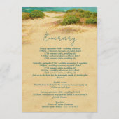 Aquarell-Strand-Küstenhochzeits-Itinerary  Programm (Rückseite)