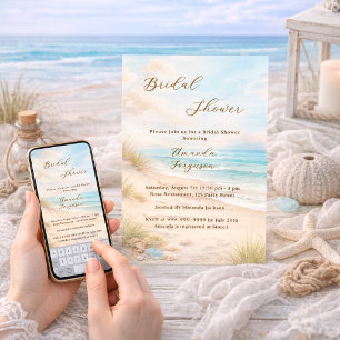 Aquarell-Strand-Sanddünen-Brautjungfernparty Einladung