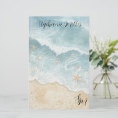Aquarell-Strand-Schreibwaren  Briefpapier (Stehend Vorderseite)