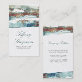 Aquarell-Strand-Spritzen-moderner tropischer Ozean Visitenkarte (Vorne/Hinten)