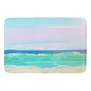 Aquarell-Strand-Szene 1 Badematte