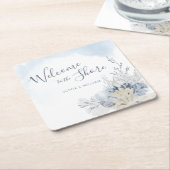 Aquarell-Strand Willkommen am Ufer Abendessen Rechteckiger Pappuntersetzer (angewinkelt)