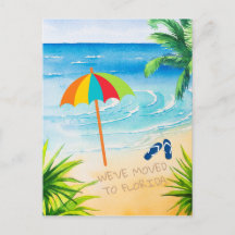 Aquarell Strand Wir sind nach Florida gezogen Neue