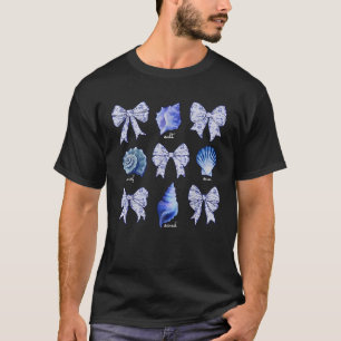 Aquarell Strandbad Coquette Bow Seashells Com T-Shirt