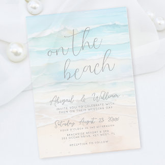 Aquarell Strandhochzeit Acryleinladungen