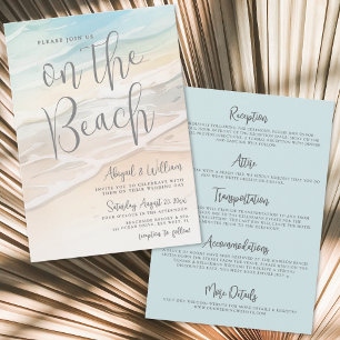 Aquarell Strandhochzeit Alles in Einem Einladung
