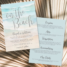 Aquarell Strandhochzeit Alles in Einem Einladung