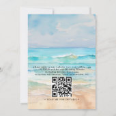 Aquarell-Strandhochzeit mit Budget-QR-Code Einladung (Rückseite)