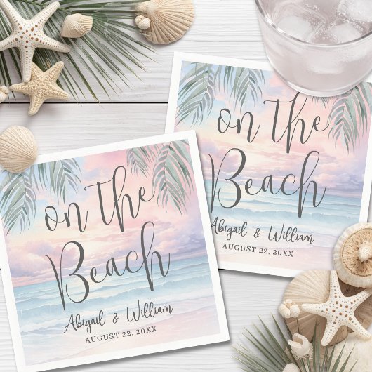 Aquarell Strandhochzeit Serviette