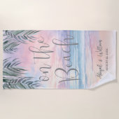 Aquarell Strandhochzeit Strandtuch (Vorderseite)
