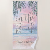 Aquarell Strandhochzeit Strandtuch (Vorderseite)