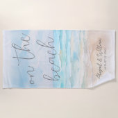 Aquarell Strandhochzeit Strandtuch (Vorderseite)