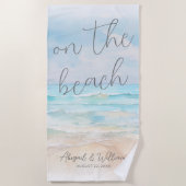 Aquarell Strandhochzeit Strandtuch (Vorderseite)