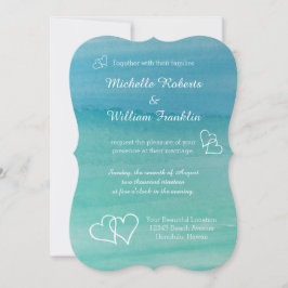 Aquarell-Strandhochzeitseinladungen des Aqua blaue Einladung
