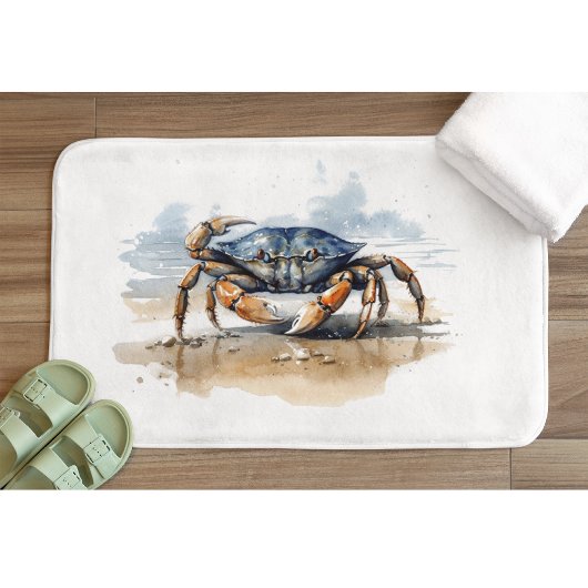 Aquarell-Strandkrabbe Badematte