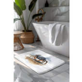 Aquarell-Strandkrabbe Badematte