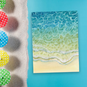 Aquarell-Strandszene am Ozean Postkarte