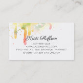 Aquarell-Stricknadel-Garn-Visitenkarte Visitenkarte (Rückseite)