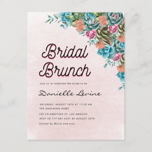 Aquarell Succules Summer Baby Dusche Willkommen Postkarte (Vorderseite)