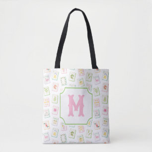 Aquarell Südstaaten Sommer Mahjong Kacheln Monogra Tasche