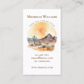 Aquarell Südwestwüste und Kaktus Visitenkarte (Vorderseite)
