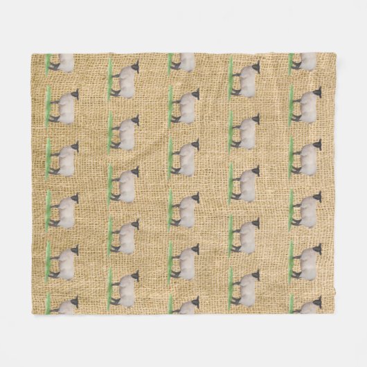 Aquarell-Suffolk-Schafe Fleecedecke (Vorderseite (Horizontal))