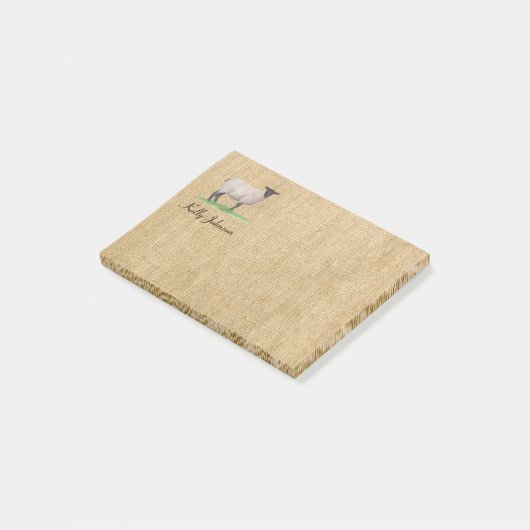 Aquarell-Suffolk-Schafe Post-it Klebezettel (angewinkelt)