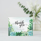 Aquarell Sukkuläres Brautparty Flat Vielen Dank Postkarte (Stehend Vorderseite)