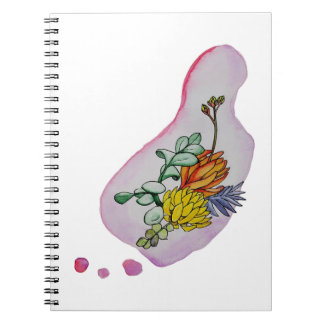 Aquarell Sukkulenten Blumen Illustration Notizblock