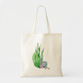 Aquarell Sukkulenten Botanische Grünpflanzen Tragetasche